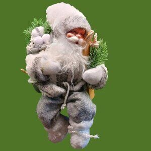 Arctic holiday  santa sitter silver & white color